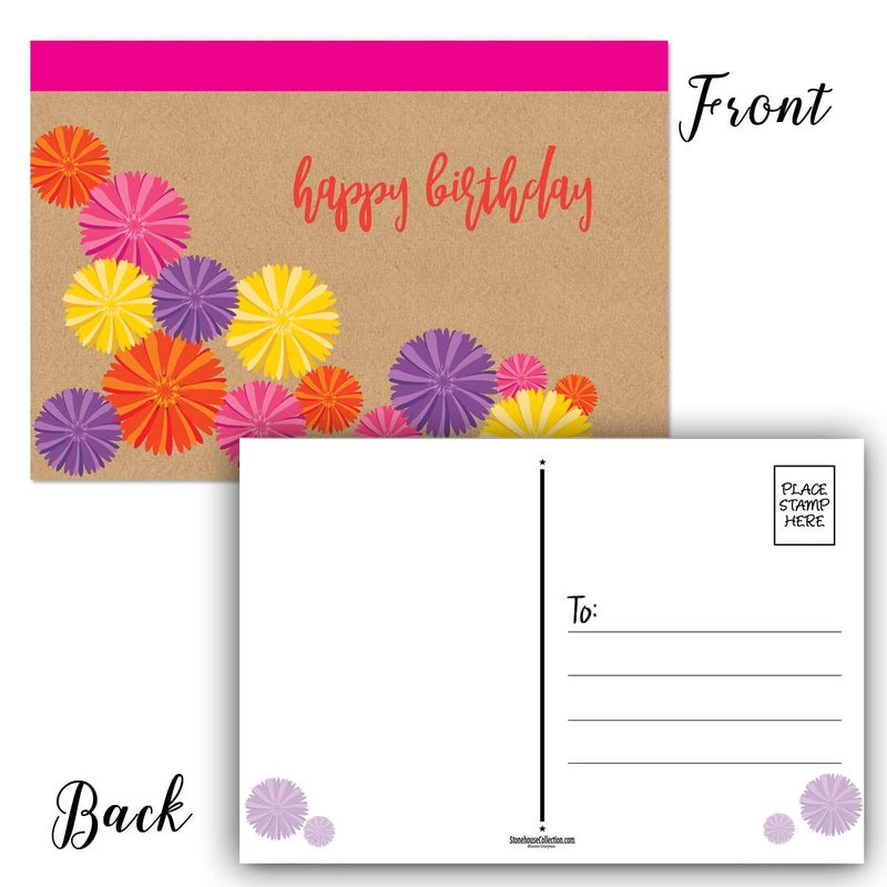 Stonehouse Collection 40 Assorted Happy Birthday Postcards - USA Made - 4 Fun Birthday Designs - 4" x 6" Postcards - Image 5